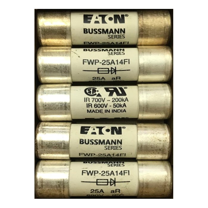 Eaton Bussmann FWP-25A14FI Ferrule Ceramic Fuse 25A 690VAC 14x51mm