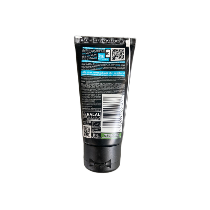 GARNIER Men TurboLight Oil Control Charcoal 3in1 50ml image 2
