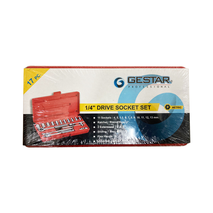 GESTAR 299-080 Drive Socket Set Ratchet 1/4"