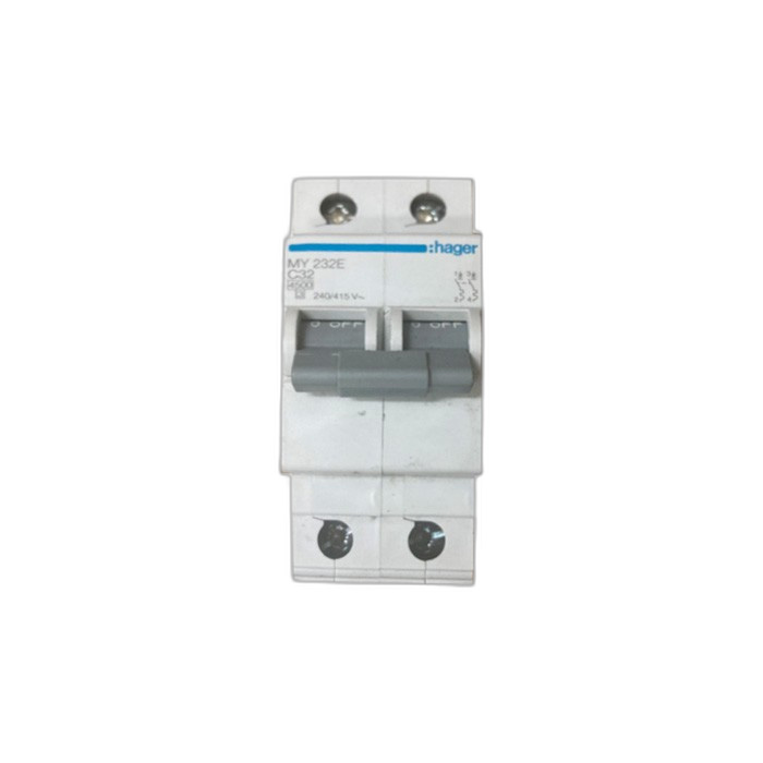 HAGER MY-232E Miniature Circuit Breaker Saklar MCB 2 Phase 32A C32