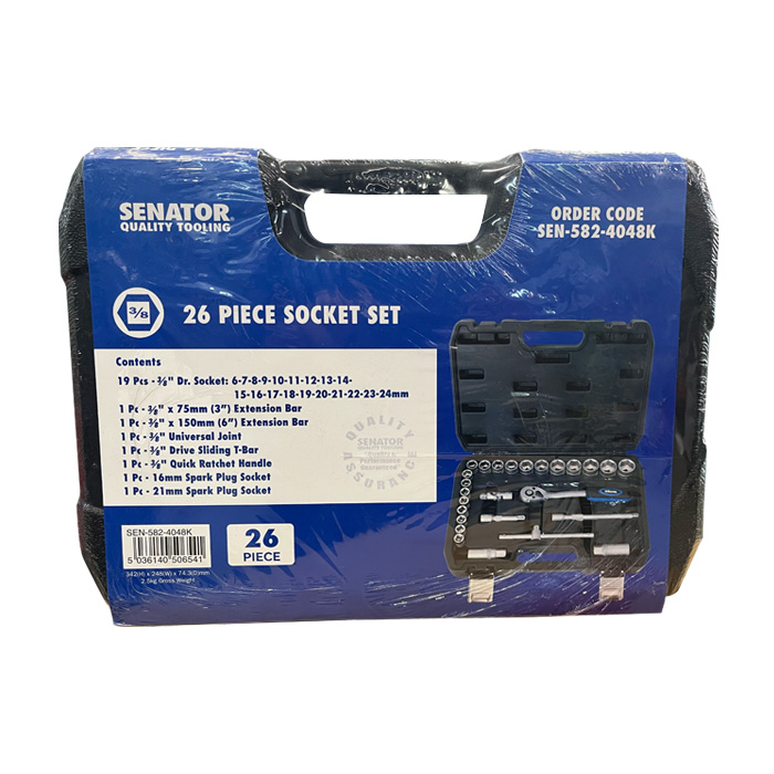 SENATOR Socket Set 3/8"DR 6-24mm 26pcs SEN5824048K