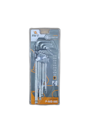 IWT Kunci L Hex Key Ballpoint Extra Long Set 9pcs 1/16" - 3/8" P-AKB-09S
