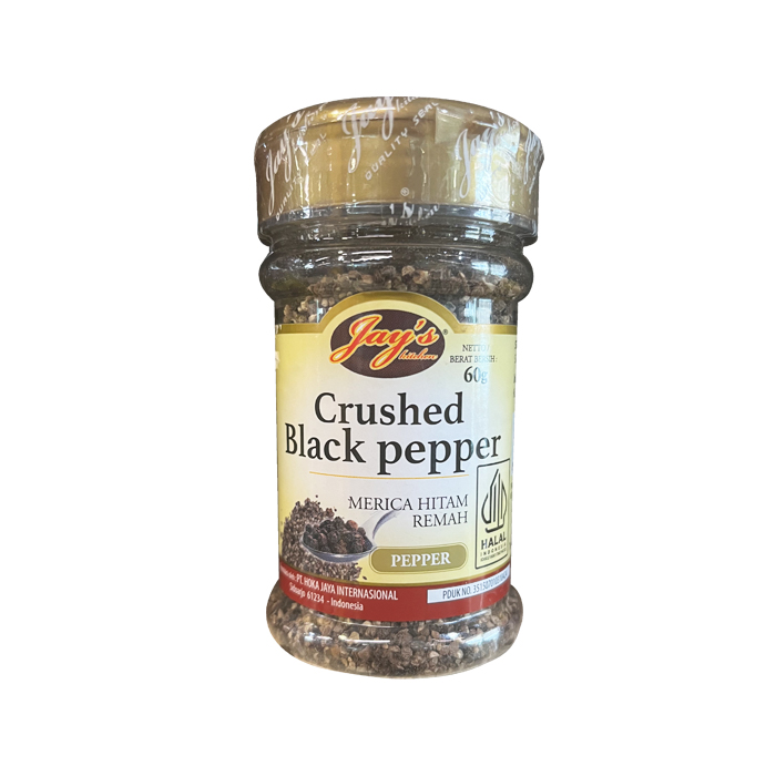 JAY'S Crushed Black Pepper 60gr Lada Hitam Bubuk Jay