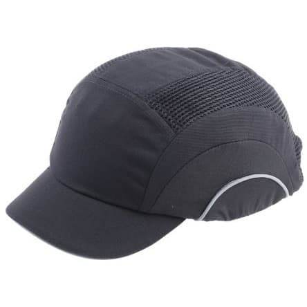 JSP Canvas HDPE Black Short Peaked Safety Cap Helmet ABT000-001-100