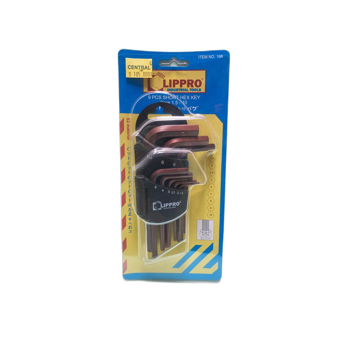 LIPPRO Kunci L 1 Set Hex Key Short 1,5-10mm 9 Pcs 166