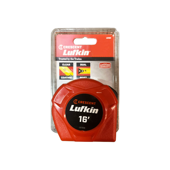 LUFKIN L616N Measuring Tape 3/4" x 16" Hi-Viz Orange Yellow Clad Power Return Meteran