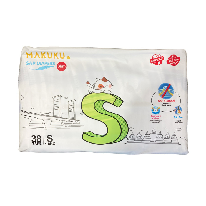 MAKUKU Popok Bayi Air Diapers Slim Tape S38