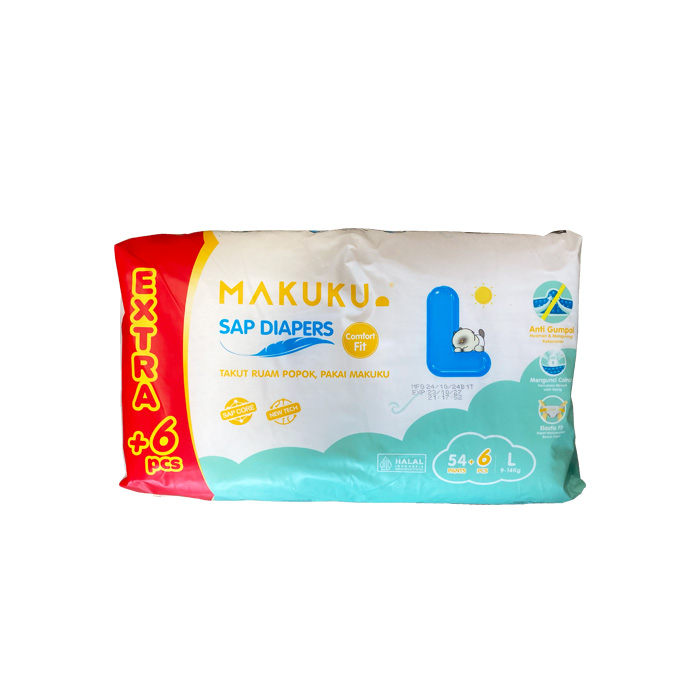 MAKUKU Popok Bayi Diapers Comfort Fit Pants L54+6