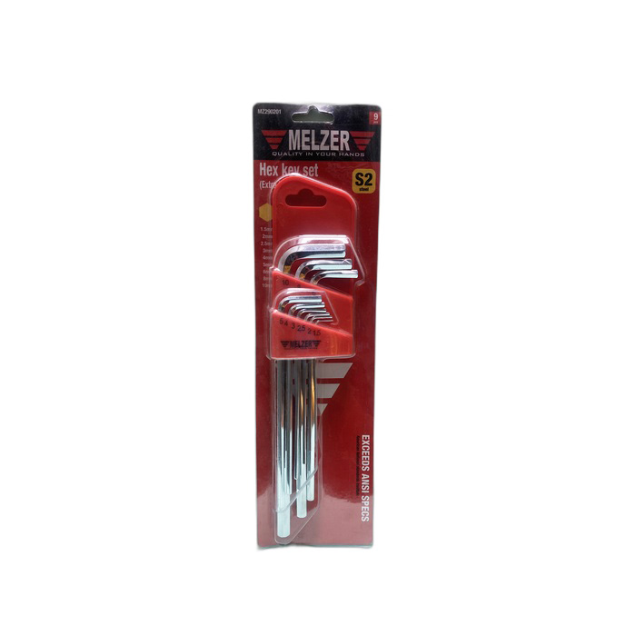 MELZER Kunci L 1 Set Hex Key Set 1,5-10mm Long MZ10290201