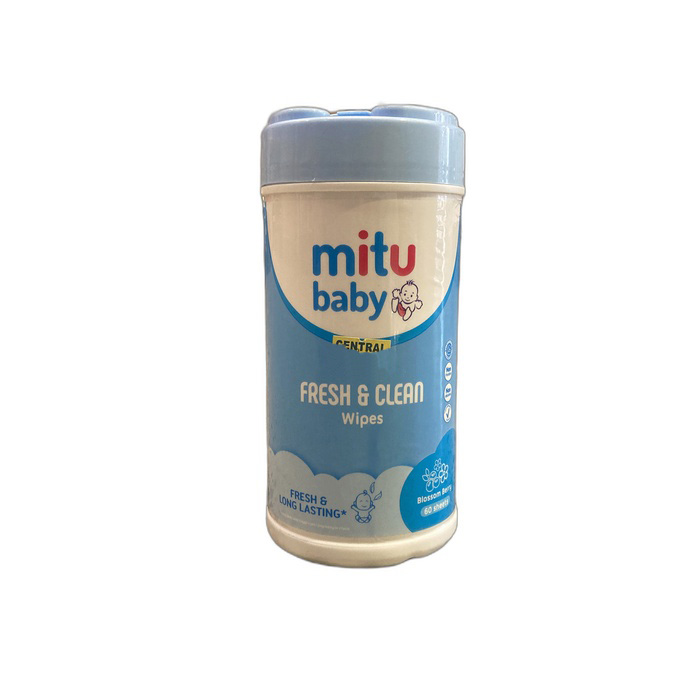 MITU Tisu Basah Bayi 60 Lembar Botol Baby Wipes Bottle Blue 60 Sheet