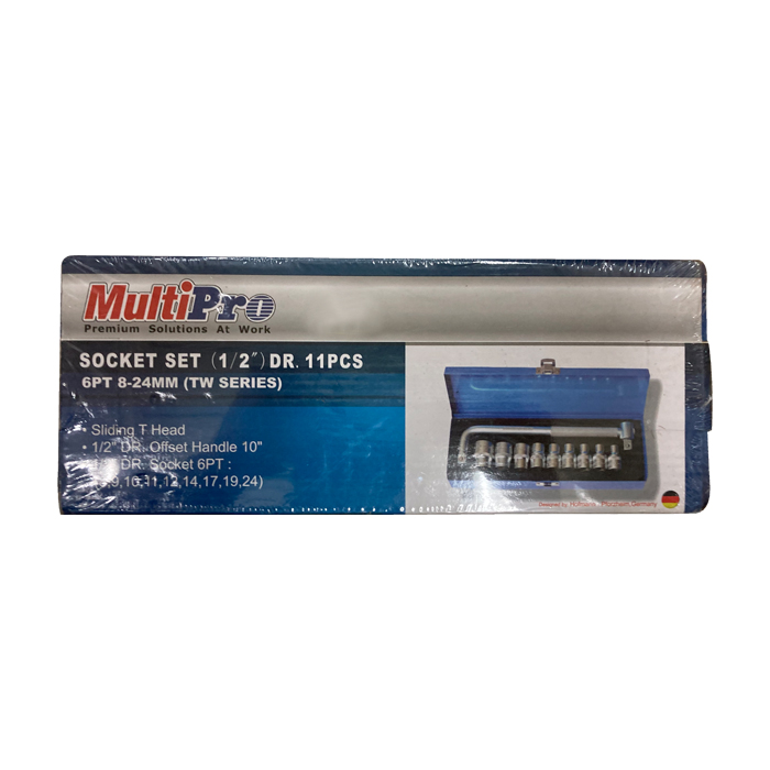 MULTIPRO Socket Set 6PT 1/2"DR 11pcs 8-24mm