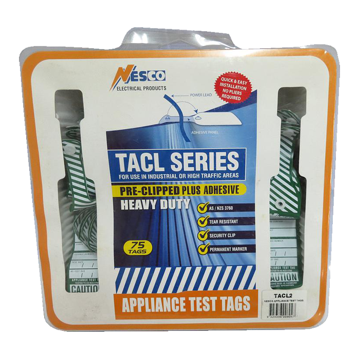 NESCO Appliance Test Tags Green TACL2