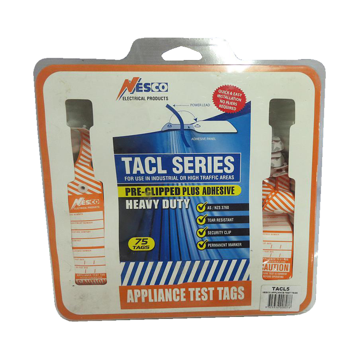 NESCO Appliance Test Tags Orange TACL5