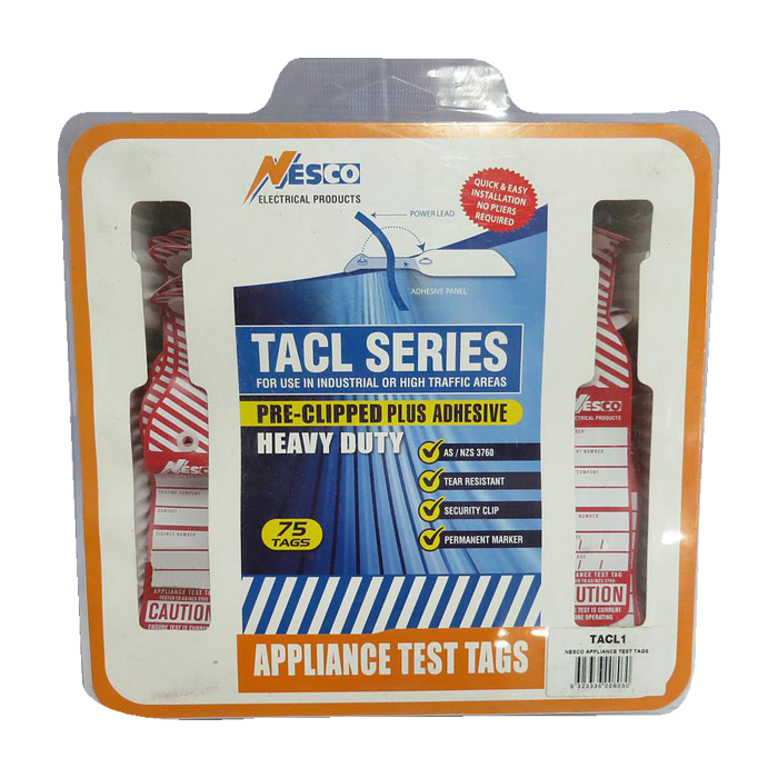 NESCO Appliance Test Tags Red TACL1