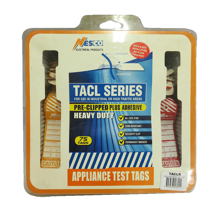 NESCO Appliance Test Tags TACLR Mixed