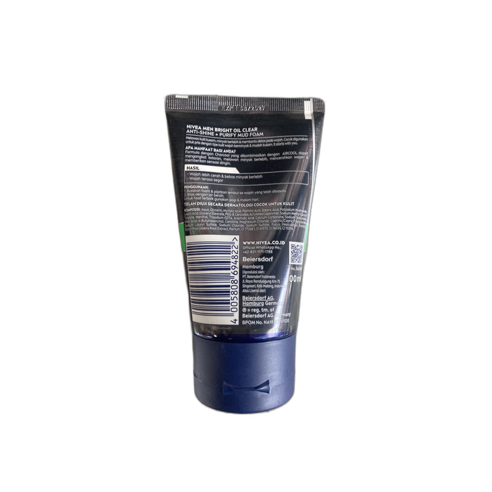 NIVEA Men Facial Foam Bright 8H Oil Clear Anti-Shine + Purify AirCool 100ml image 2