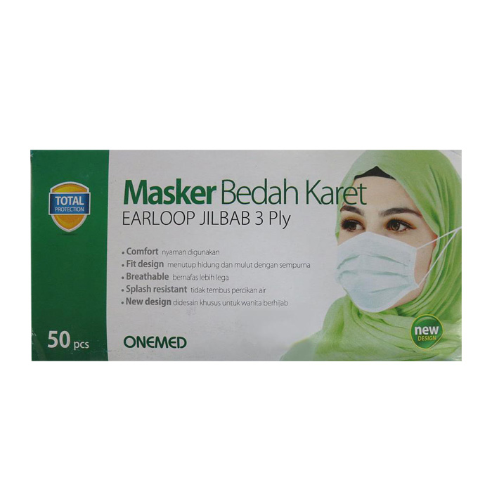 ONEMED Surgical Mask 3ply Earloop For Hijab