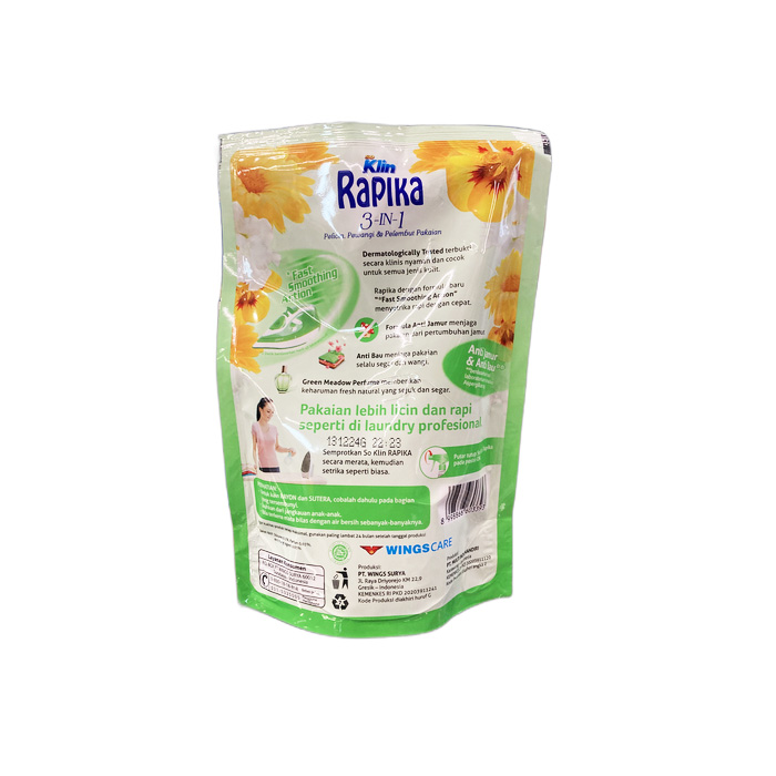 RAPIKA Meadow Hijau Pewangi Pelembut Pakaian Refill 400ml image 2