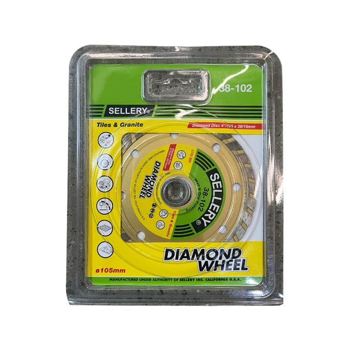 SELLERY 38-102 Mata Potong Keramik/Granit 4" x 20 (105 x 16mm) Diamond Wheel Wet & Dry 105mm Untuk Potong Kramik