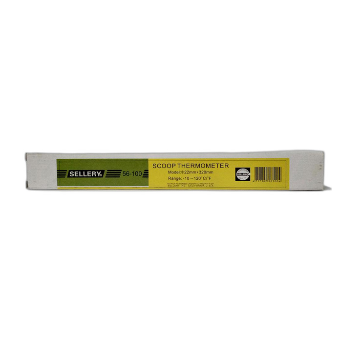 SELLERY 56-100 Termometer Minyak Sawit Model 22mm x 320mm Rentang -10 hingga 120°C