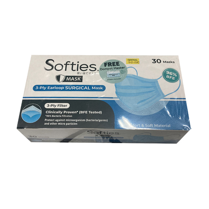 SOFTIES Mask Earloop 3ply Surgical 30s