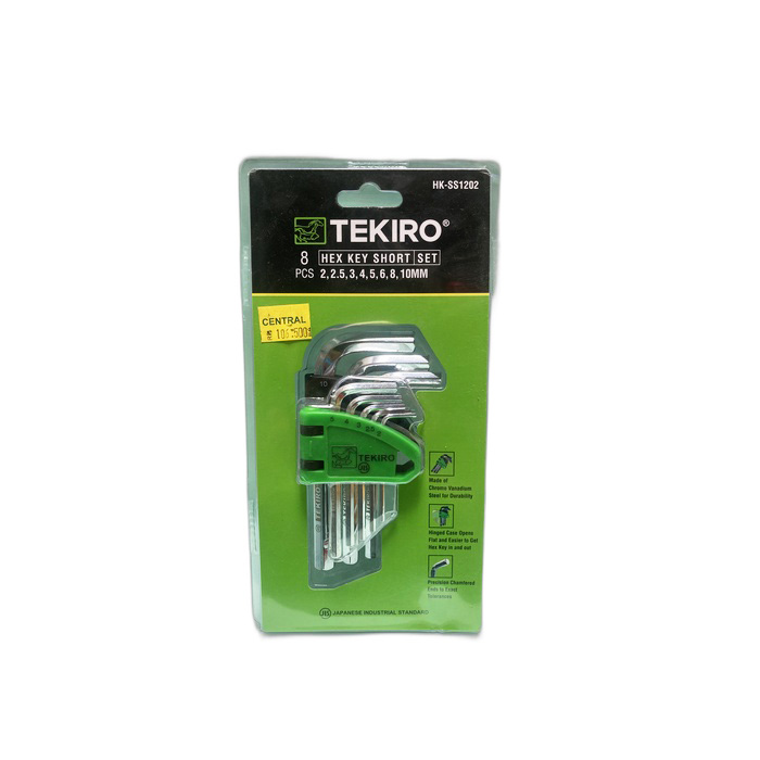 TEKIRO Kunci L 1 Set Hex Key Short 8pcs Metric HK-SS1202