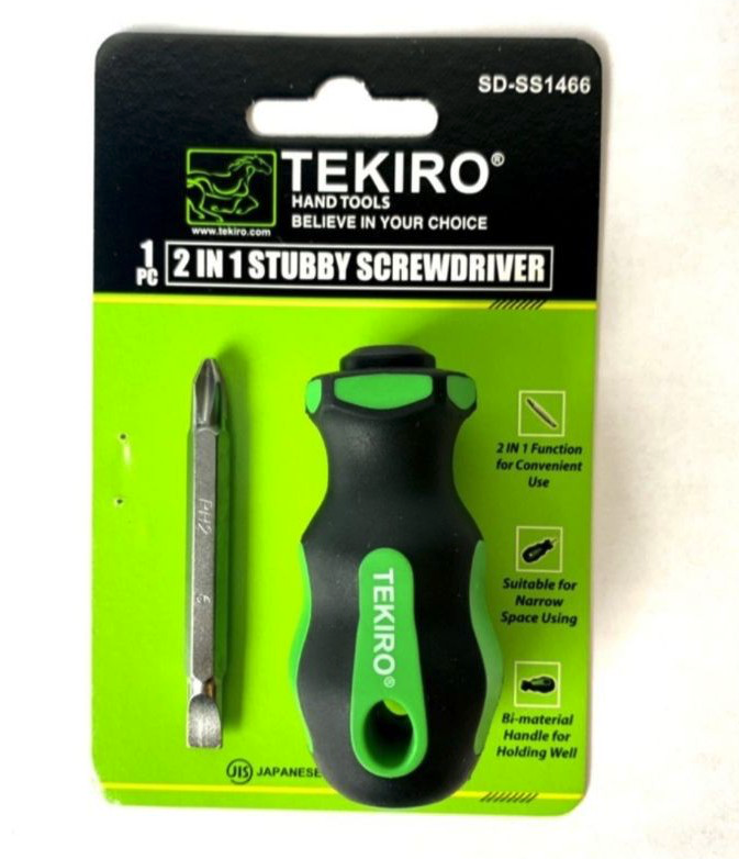 TEKIRO Stubby Screwdriver 2in1 SD-SS1466 - Obeng Cebol