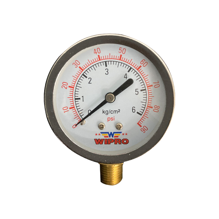 WIPRO Alat Ukur Tekanan 2.5" 6kg 90PSI dan Drat 1/4"