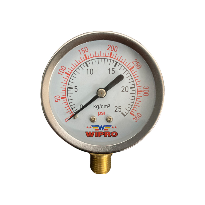 WIPRO Manometer 2.5" 25kg 350psi Alat Ukur Tekanan Untuk Air Angin Gas Oli Minyak Pressure Gauge Manometer