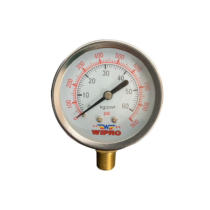 WIPRO Manometer 2.5" 60kg 90psi Alat Ukur Tekanan Untuk Air Angin Gas Oli Minyak Pressure Gauge Manometer