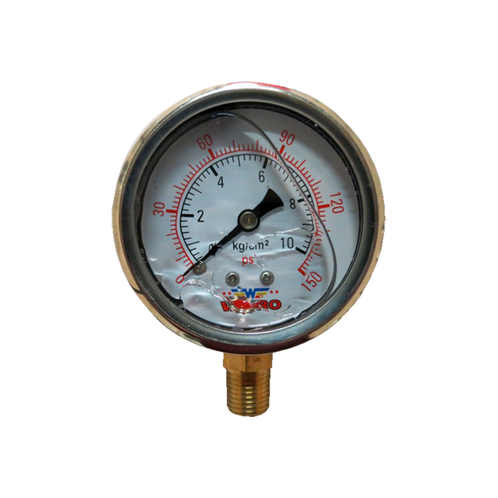 WIPRO Manometer 2.5" 10kg 150psi Alat Ukur Tekanan Untuk Air Angin Gas Oli Minyak Pressure Gauge Manometer Isi Minyak Gliserine