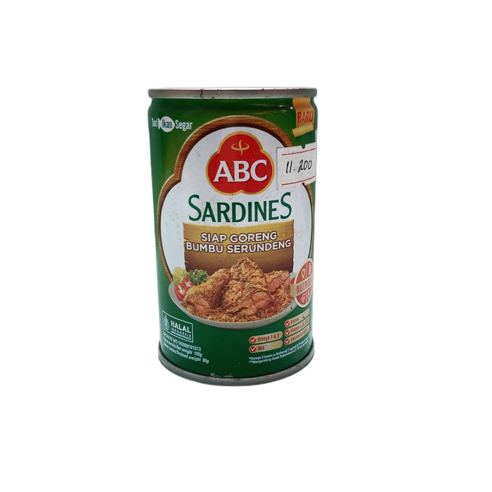 ABC Sarden Surendeng Serondeng Sardines Kaleng Ikan