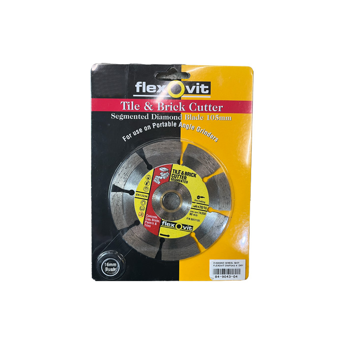 FLEXOVIT Mata Gerinda 4" Diamond Cutting Wheel Dry 4" FLEXOVIT DWF-043
