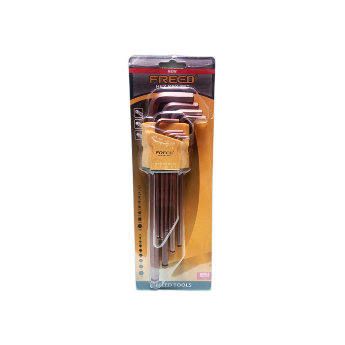 FREED Kunci L Hex Key Ballpoint Long Set 9PCS