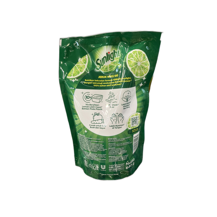 SUNLIGHT Sabun Cuci Piring Lime Refill 640ml Jeruk Nipis image 2