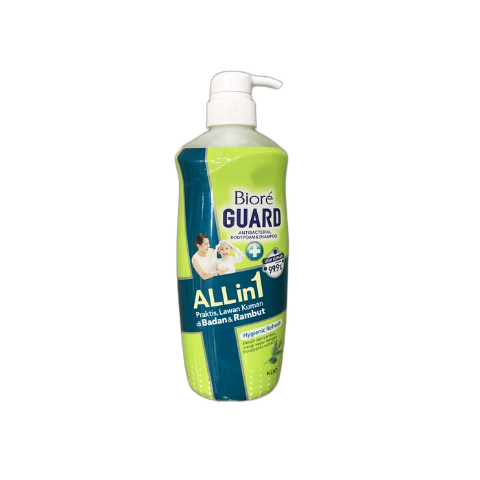 BIORE All in 1 Sabun & Shampoo Body Foam & Shampoo Hygienic Refresh