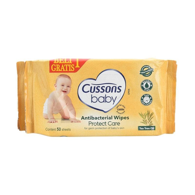 CUSSONS Baby Wipes Tisu Basah Protect Care Antibacterial 50 Lembar