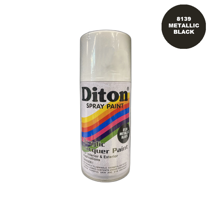 DITON 8139 Metallic Black Paint Cat Semprot Cat Pylox Hitam Metalik