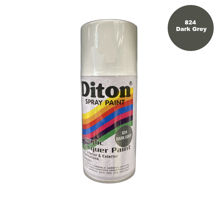 DITON 824 Dark Grey Spray Paint Cat Semprot Cat Pylox Pilox Abu Gelap