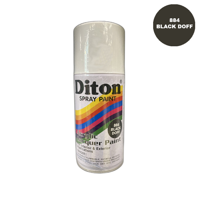 DITON 884 Aerosol Black Doff Cat Semprot Cat Pylox Emas Hitam Dop Doff