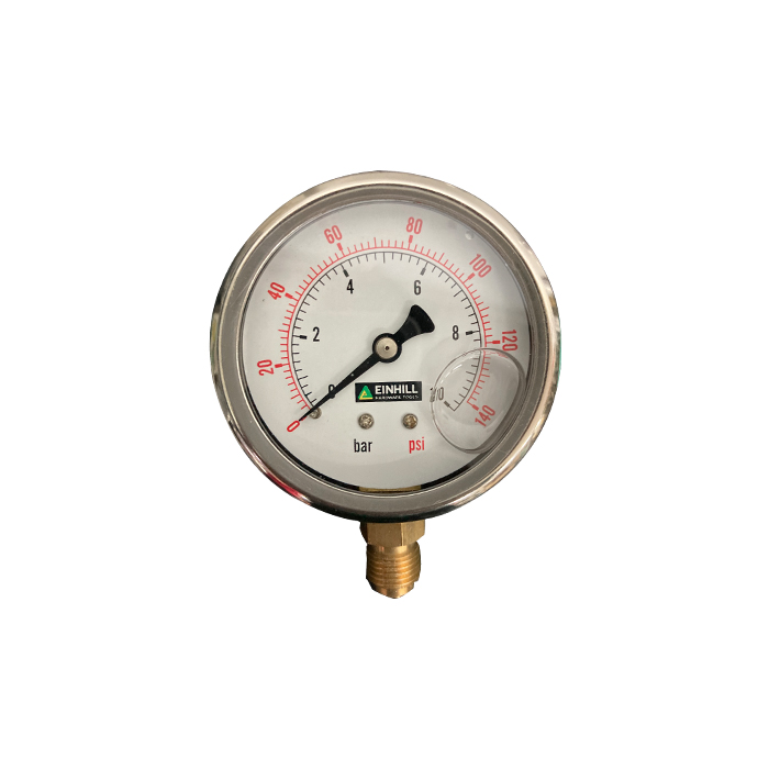 EINHILL Manometer 2.5" 10kg 140psi Alat Ukur Tekanan Untuk Air Angin Gas Oli Minyak Pressure Gauge Manometer Isi Minyak Gliserine
